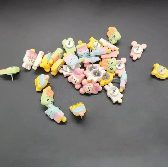 30 pcs Ice Cream Push Pins Cute Thumbtacks Decorative Pushpins for Cork Board Ph - Picture 5 of 7